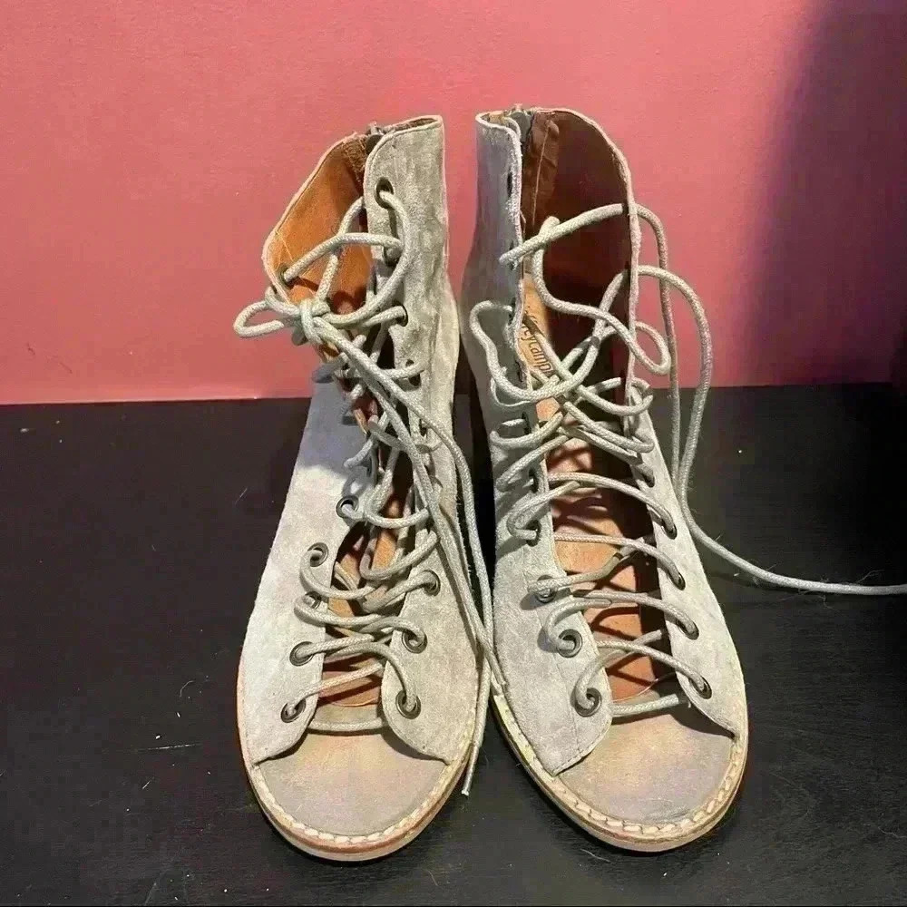 Jeffery Campbell Open Toe Ghillie Lace Up Booties